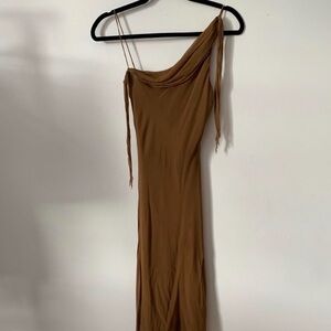 Vintage Brown Asymmetrical Dress